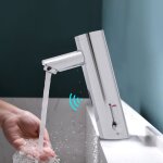 Robinet de salle de bain infrarouge avec capteur robinet de salle de bain automatique robinet mitigeur ...