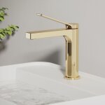 Emke - robinet salle de bain, robinet de lave - mains, avec arateur et flexibles de 90 mm, laiton, cartouche ...