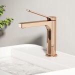 Emke - robinet salle de bain, robinet de lave - mains, avec arateur et flexibles de 90 mm, laiton, cartouche ...