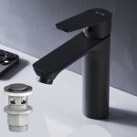 Am. pm - mitiguer lavabo avec bonde clic clac pour lavabo robinet salle bain noir robinet de lavabo pour ...