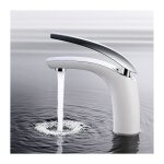 Robinet salle de bain mitigeur de lavabo en laiton de qualit blanc chrom robinetterie pour lavabo hauteur ...