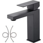 Sumerain - mitigeur de lavabo noir mat  levier unique, robinet salle bain en acier inoxydable