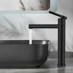 Snq - robinet salle de bain noir mitigeur lavabo haut bec pivotant 360° mitigeur pour vasque robinetterie ... Snq - robinet salle de bain noir mitigeur lavabo haut bec pivotant 360° mitigeur pour vasque robinetterie ...