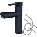 Robinet de salle de bain robinet de salle de bain noir robinetterie de lavabo mat set de robinetterie ...