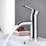 Robinet de salle de bain � poign�e unique, style moderne, robinet � bec pivotant, robinet d'eau froide ...