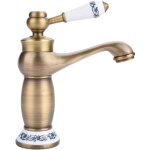 Jn. songs - robinet salle de bain rtro robinet de lavabo poigne en cramique mitigeur monocommande ...