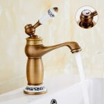 Robinet salle bain r�tro mitigeur robinet de lavabo laiton c�ramique �vier mitigeur lavabo r�tro d'eau ...