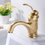 Robinet salle de bain rtro, monocommande mitigeur lavabo en laiton, moderne robinet de lavabo avec chaude ...