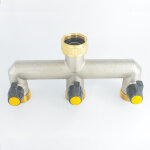Robinet triple sortie 3 / 4  entr�e femelle 3 / 4  vanne 3 voies laiton raccord plomberie pour tuyau ...