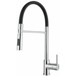 Alveus - robinetterie - mitigeur d'vier avec bras flexible et douchette extractible, chrome / noir 1132184 ...