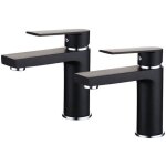 Robinetterie de salle de bain noire, design moderne, robinetterie de lavabo en laiton