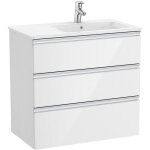 Roca - pack unik meuble bas 3 tiroirs + lavabo the gap couleur : chne city textur - position du lavabo ...
