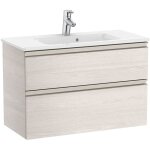 Roca - pack unik meuble bas compact avec 2 tiroirs + lavabo the gap couleur : frne nordique - dimensions ...