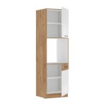 Rock - colonne - mélaminé chene lancelot et blanc brillant - 60 cm - 2 portes Rock - colonne - mélaminé chene lancelot et blanc brillant - 60 cm - 2 portes