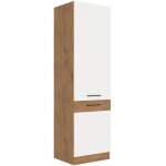 Rock - colonne - m�lamin� chene lancelot et blanc brillant - 60 cm - 2 portes