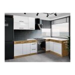 Rock - cuisine complete d'angle - mlamin chene lancelot et gris matera - 270 x 150 cm