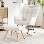 Hauss spole - rocking chair avec repose - pieds, chaise  bascule, fauteuil relax, confortable, structure ...