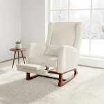 Rocking chair, fauteuil � bascule confortable en tissu, fauteuil confortable avec poches lat�rales, scandinave ...