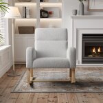 Rocking chair, fauteuil  bascule confortable en tissu - fauteuil confortable avec poches latrales, ...