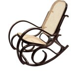 Hhg - jamais utilis] rocking - chair fauteuil  bascule, couleur noyer, rotin