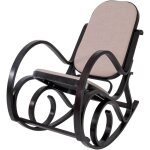 [jamais utilis] rocking - chair, fauteuil  bascule m41, imitation noyer, tissu beige