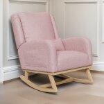 Rocking chair, fauteuil � bascule avec structure en bois massif, avec 2 poches lat�rales, dossier haut ...