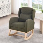 Rocking chair, fauteuil, avec poches lat�rales et repose - pieds r�glable, en tissu teddy, convient pour ...