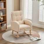 Hauss spole - rocking chair, fauteuil rembourr avec repose - pieds extractible, chaise relaxante, moderne, ...