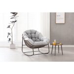 Tanant - rocking chair, fauteuil rembourre - chaise berante en rotin d'extrieur, cadre en acier, style ...