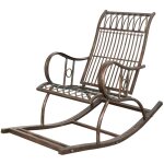 Biscottini - balancelle en fer fauteuil  bascule avec accoudoirs fauteuil de jardin chaise longue en ...