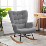 Rocking chair, rocking chair en molleton teddy, dossier haut, chaise de relaxation, design touffet�, ...