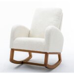 Dans les nuages - rocking chair, avec poches, oreiller, accoudoirs, cadre en bois, fauteuil  bascule ...