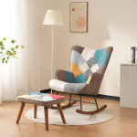 Rocking chair avec repose - pieds - � motif de patchwork color� - multicolore