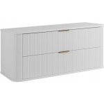 Armoires de salle de bains 120cm blanc mat - bois l / h / p 120 / 52 / 41cm elegance meuble sous lavabo, ...