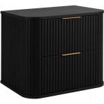 Armoires de salle de bain 60cm noir mat - bois l / h / p 60 / 52 / 41cm elegance meuble sous lavabo, ...