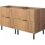 Armoire sous lavabo - 120cm marron mat - l / hp 120 / 77 / 46cm meuble de salle de bain, panneau mdf, ...