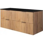 Meuble sous lavabo - 120cm brun mat - ch�ne l / h / p 120 / 57 / 46cm 2 tiroirs softclose armoires de ...