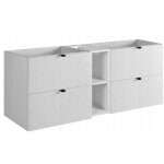 Meuble sous lavabo 140 cm - blanc mat - armoires de salle de bains - meubles de salle de bains - vasque ...