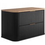 Rodan meuble sous - lavabo 80cm noir mat - ch�ne l / h / p 80 / 52 / 41cm elegance armoires de salle ...