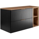 Meuble sous - vasque - 100 / 57 / 46 cm l / h / p - noir mat - meubles de salle de bains, lavabo, armoire ...