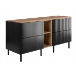 Meuble sous - vasque avec pieds - 140 / 73, 6 / 46 l / h / p - noir mat - meubles de salle de bains, ...