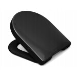 Les rois des si�ges de toilettes abattant wc duroplast - noir brillant - antibact�rien - installation ...