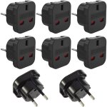 8pcs prise anglaise adaptateur francais / europe, adaptateur voyage prise uk vers eu, adaptateur prise ...