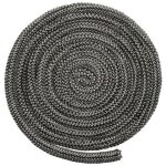 Corde à feu noire en fibre de verre pour poêle à bois 2 m x 6 mm Corde à feu noire en fibre de verre pour poêle à bois 2 m x 6 mm