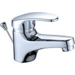 Roleader - mitigeur lavabo monotrou avec tirette de vidage, bonde incluse, robinet salle de bain chrom ...