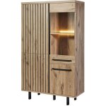 Romy - argentier 4 portes 1 tiroir aspect bois finition canyon oak effet tasseaux