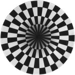 Rond noir blanc grille tapis antid�rapant tapis tapis de sol tapis pour la maison salon chambre (60cm) ...