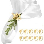 Ronds de serviette ronds, lot de 10 serviettes rondes en feuille d'argent pour mariages, restaurants ...