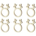 Ronds de serviette en bois renne, bois naturel (1 paquet / 6 pi�ces)