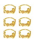 Ronds de serviette, ronds de serviette lettres, d�corations de table pour mariage, f�te, 6 pi�ces (dor�) ...